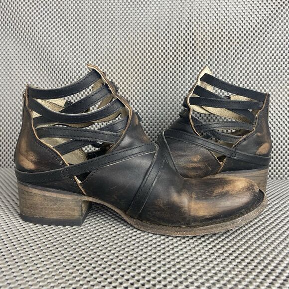 Freebird Stair By Steven Ankle Boots Womens Size 7 Brown Leather Made In Mexico - Picture 3 of 12